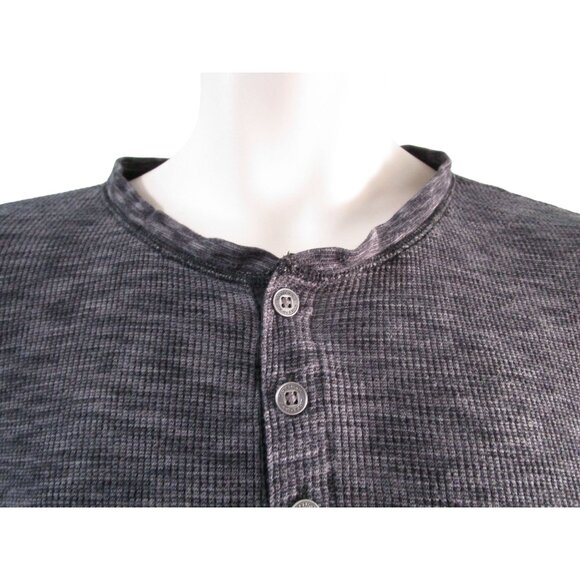 Rock Republic XXL Henley Charcoal Heather Metal Button Long Sleeve Thermal EUC - Picture 9 of 16